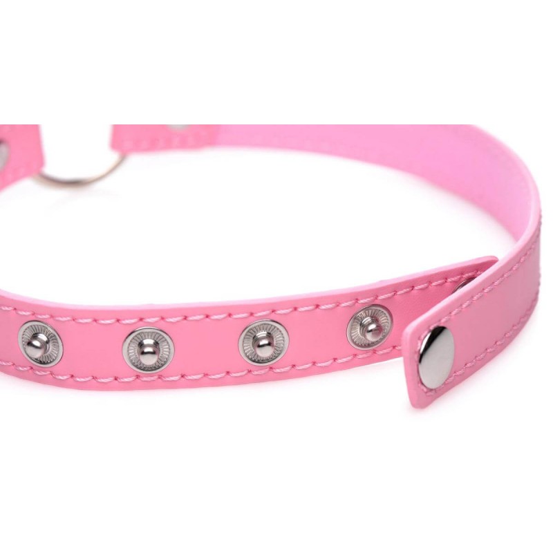Master Series Kinky Kitty - nyakörv cica fej karikával (pink) 52965 termék bemutató kép