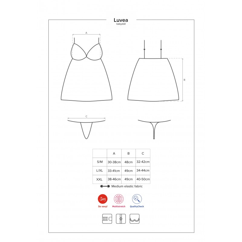 Obsessive Luvae - strasszos babydoll tangával fekete színben 43335 termék bemutató kép