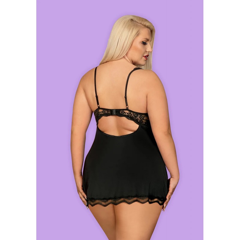 Obsessive Luvae - strasszos babydoll tangával fekete színben 43340 termék bemutató kép