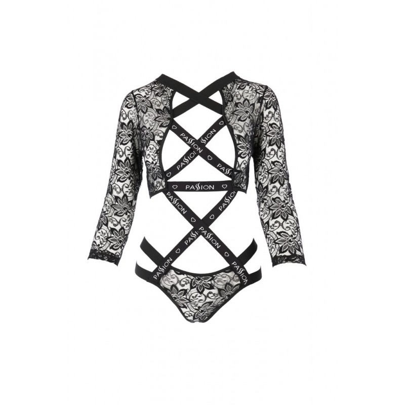 Passion Devil Leticia - csipkés, pántos body (fekete) 43553 termék bemutató kép