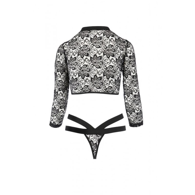 Passion Devil Leticia - csipkés, pántos body (fekete) 43554 termék bemutató kép