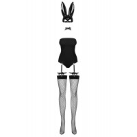 Obsessive OB7008 Sexy Bunny - nyuszilány jelmez (fekete) 53747 termék bemutató kép