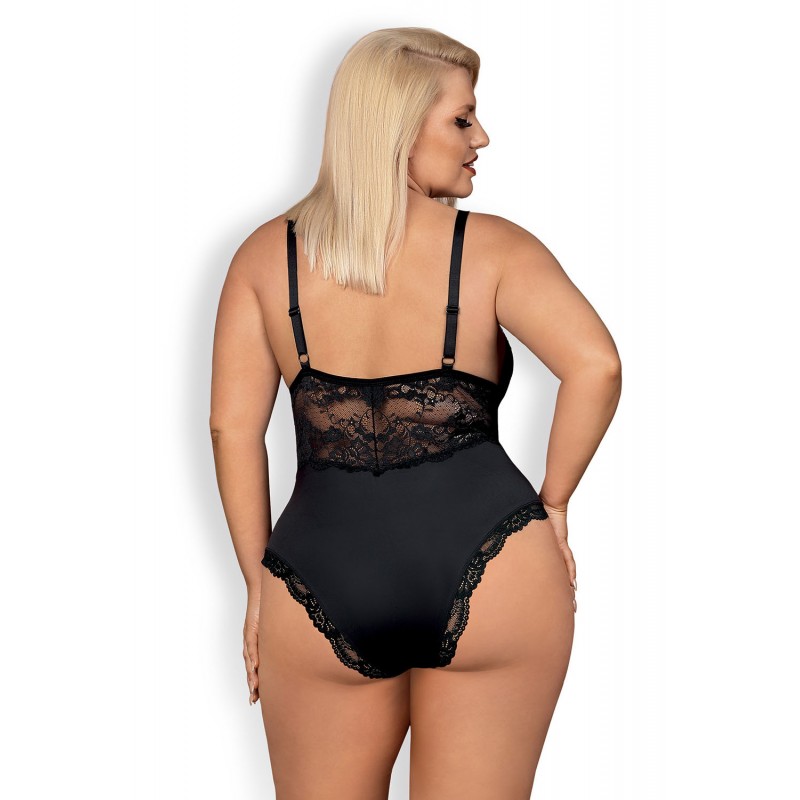 Obsessive 810-TED-1 - csipkével díszített, rugalmas body (fekete) 56681 termék bemutató kép