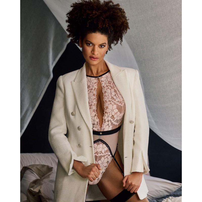 Obsessive Lilines - harisnyatartós body (pink) 60108 termék bemutató kép