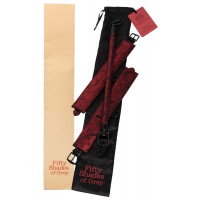 A szürke ötven árnyalata - lábterpesztő rúd és bilincs (fekete-vörös) 62930 termék bemutató kép