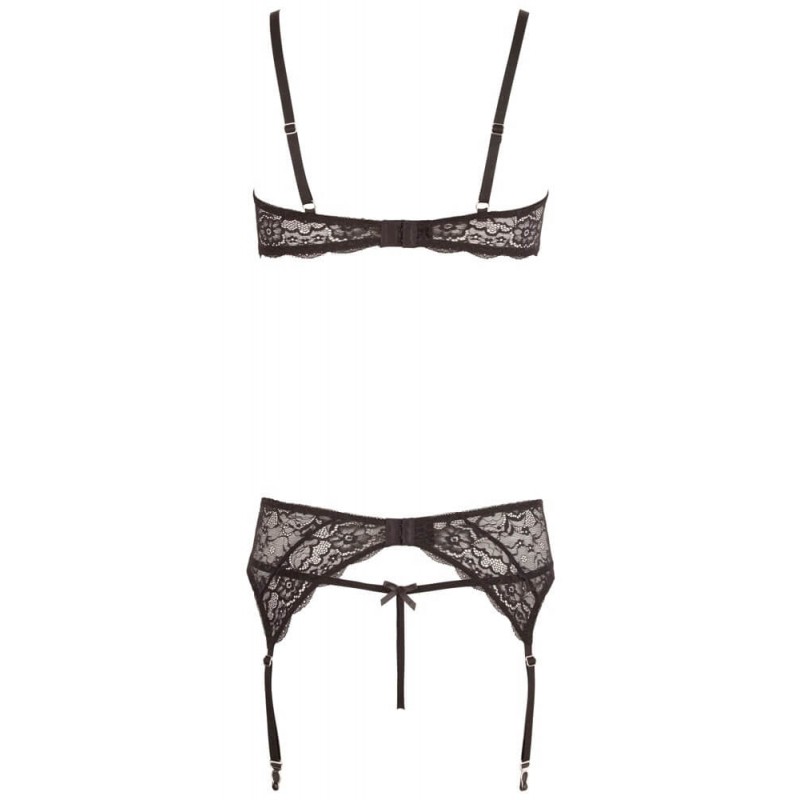 Abierta Fina - csillogó csipke varázs - melltartó szett (fekete) 32510 termék bemutató kép