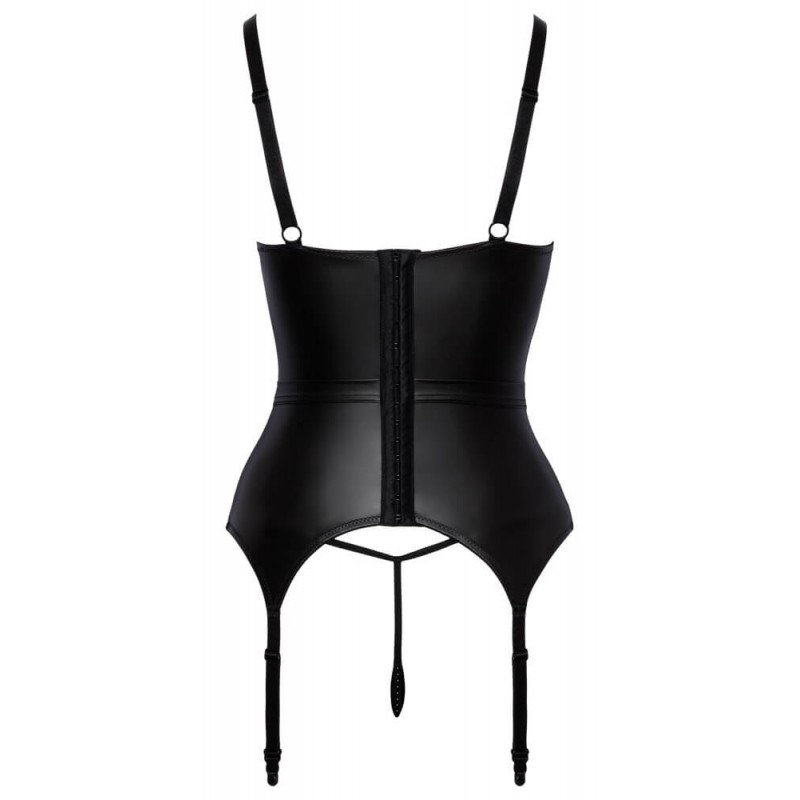 Abierta Fina - mellemelő felső harisnyatartóval (fekete) 78278 termék bemutató kép