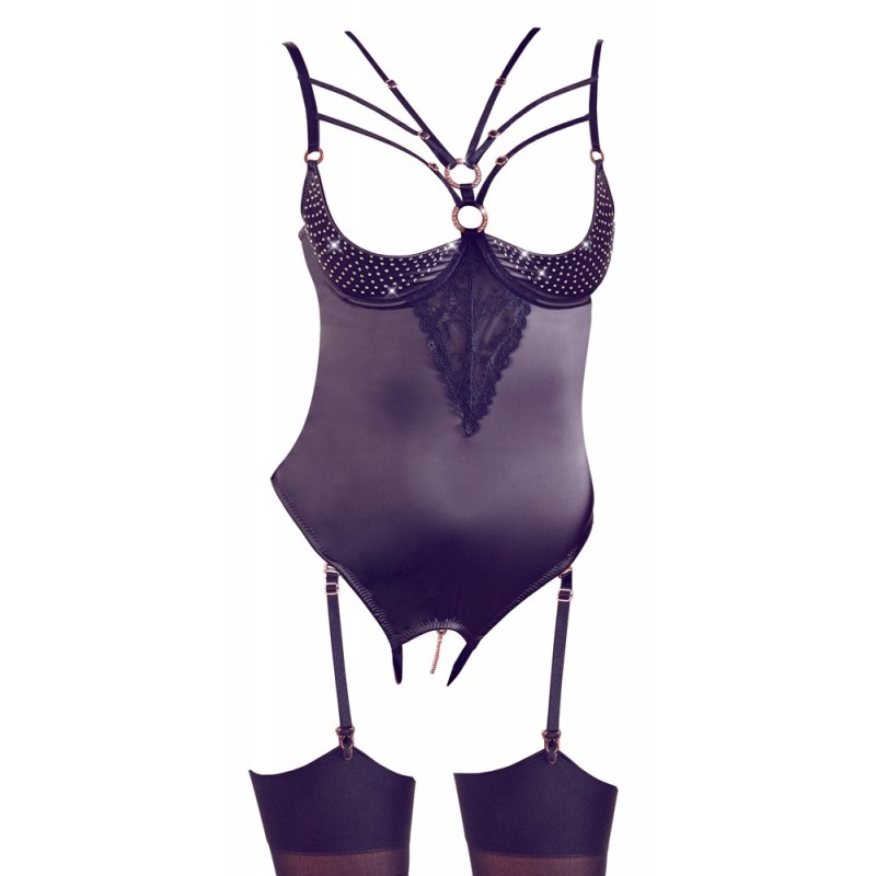 Abierta Fina - strasszos, pántos body (fekete) 41827 termék bemutató kép