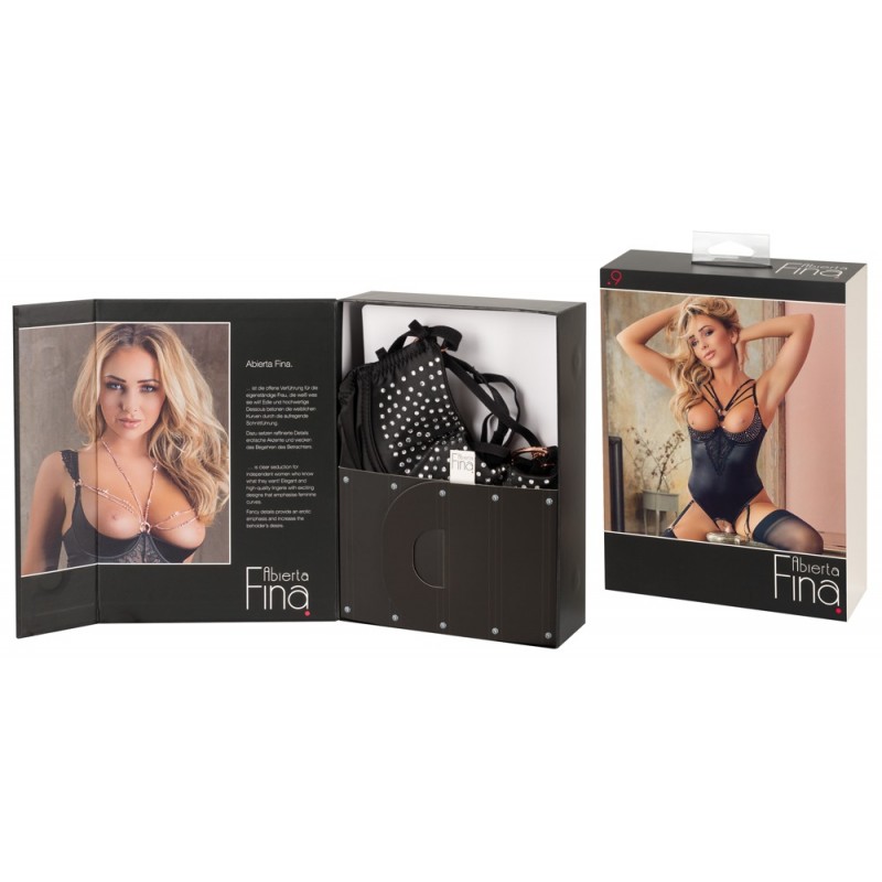 Abierta Fina - strasszos, pántos body (fekete) 41819 termék bemutató kép