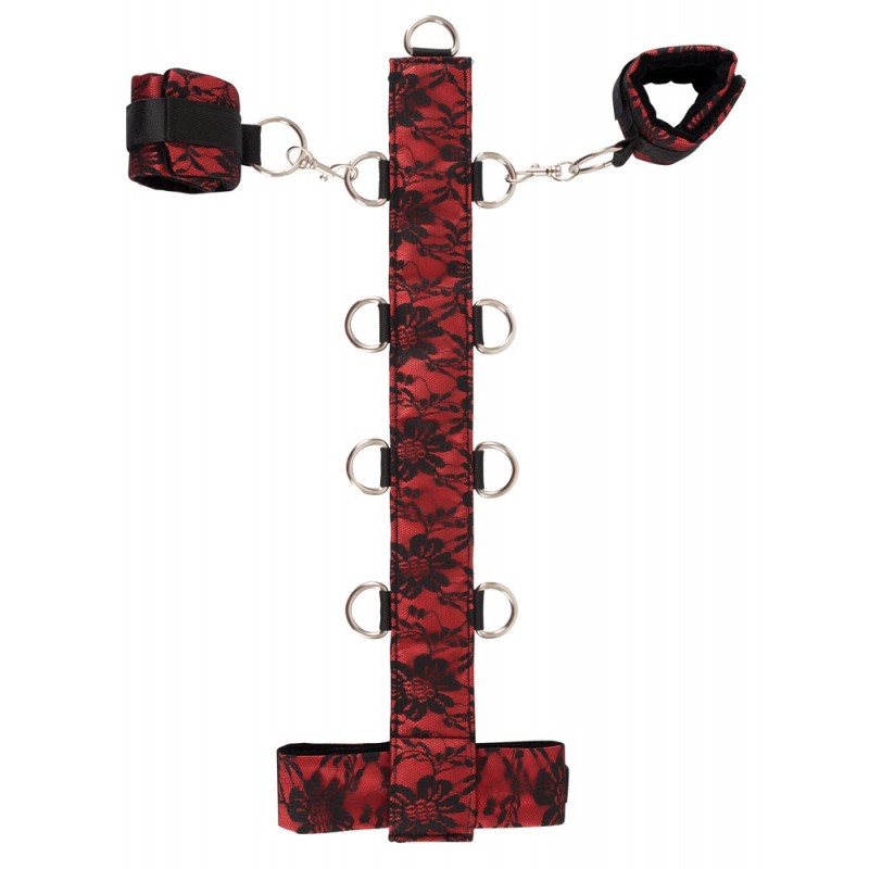 Bad Kitty - ázsia karok a nyakhoz kötöző szett (vörös-fekete) 33734 termék bemutató kép