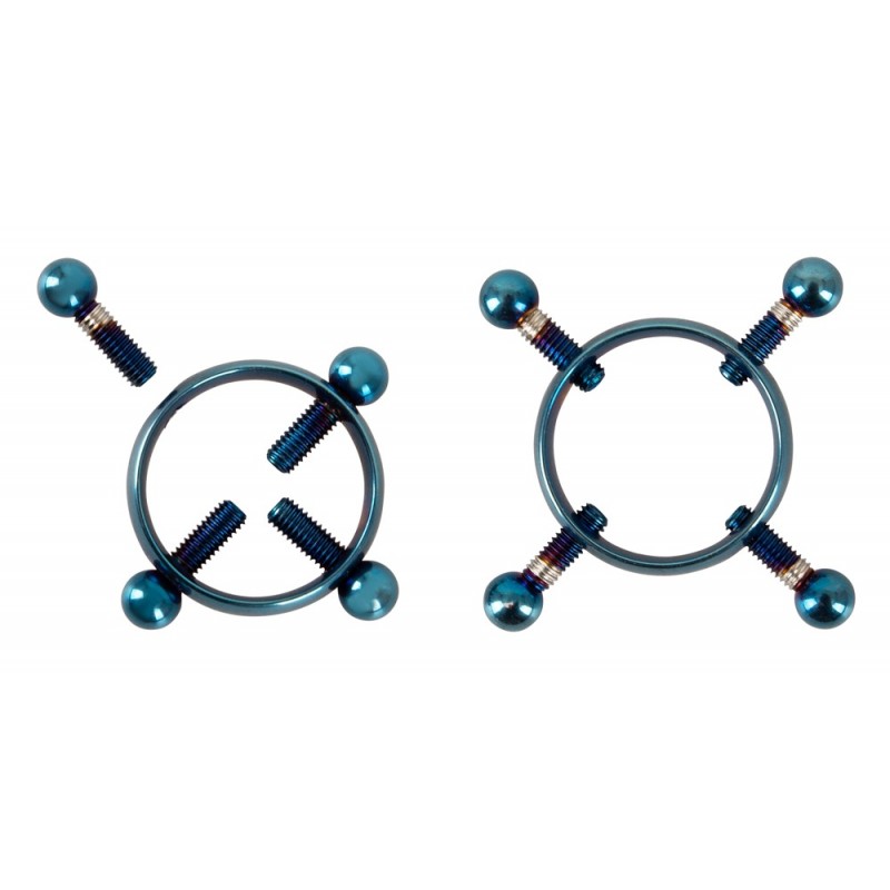 Bad Kitty - csavaros mellbimbó ékszer (kör) - kék 63201 termék bemutató kép