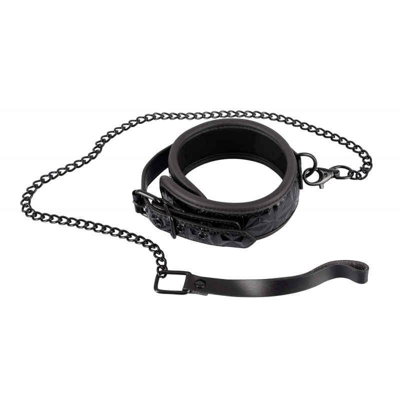 Bad Kitty - drágakőmintás nyakörv pórázzal (fekete) 20991 termék bemutató kép
