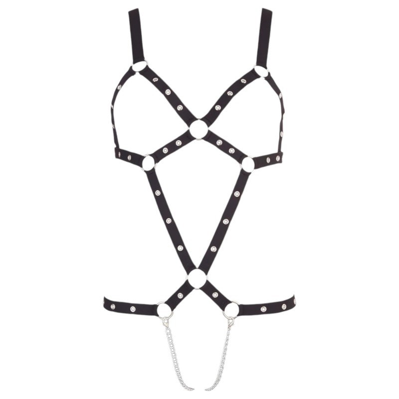 Bad Kitty - fekete szegecses pántos body (S-L) 153078 termék bemutató kép