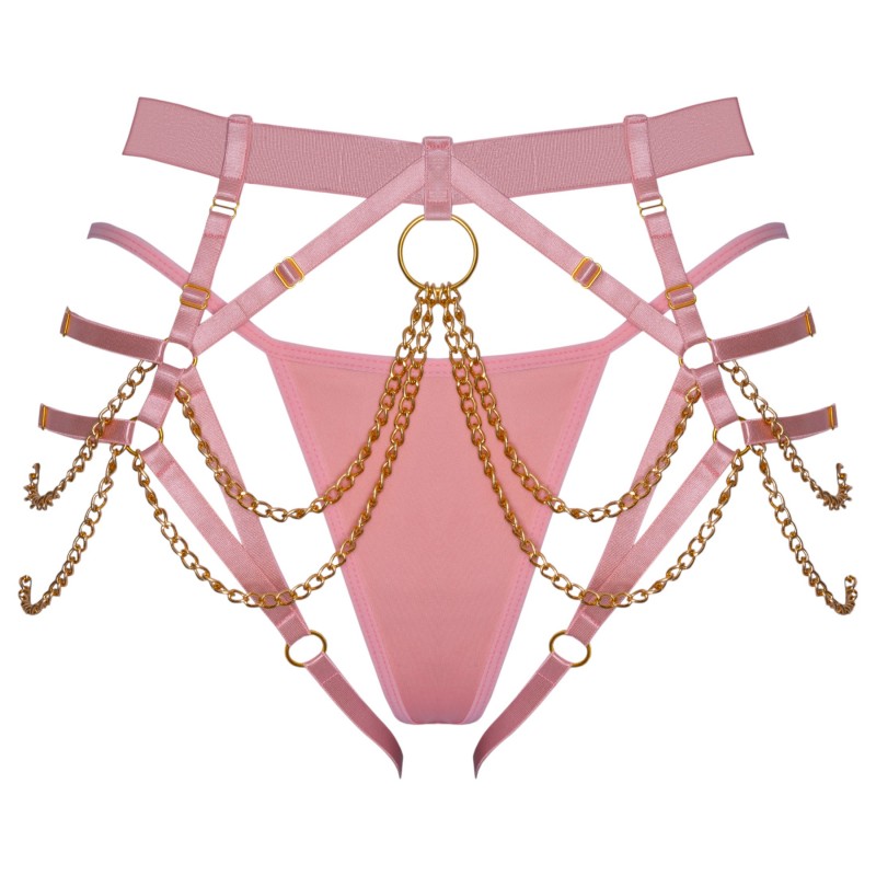 Bad Kitty - láncos hám tangával (pink) 123320 termék bemutató kép