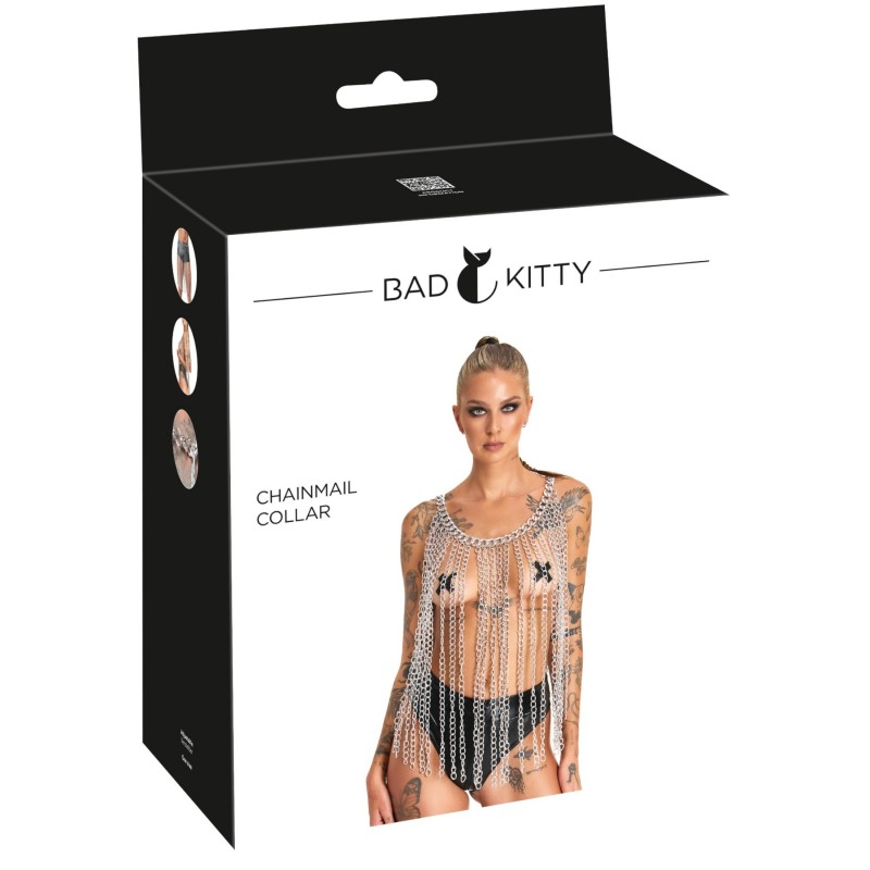 Bad Kitty - láncszem nyakörv és öv (ezüst) 152033 termék bemutató kép