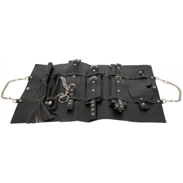 Bad Kitty - műbőr kötöző szett táskában (11 részes) - fekete
