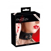 Bad Kitty - szilikon nyakörv pórázzal (fekete) 35119 termék bemutató kép