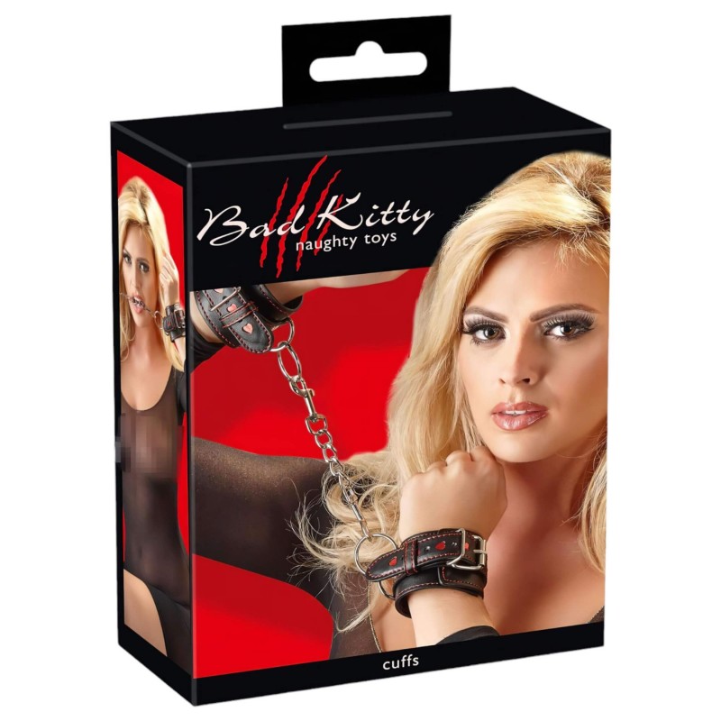 Bad Kitty - szíves szex bilincs (fekete) 157592 termék bemutató kép