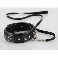 Bad Kitty - tüskés, szegecses nyakörv pórázzal (fekete) 33956 termék bemutató kép