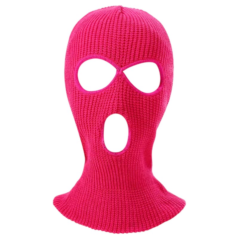 Balaclava - kötött szopóálarc 3 nyílással (sötét pink) 124069 termék bemutató kép