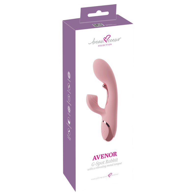Beau Coeur Avenor - nyelves, csiklókaros G-pont vibrátor (pink) 128318 termék bemutató kép