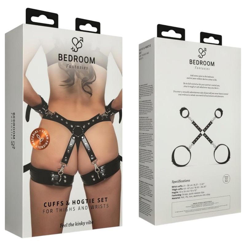 Bedroom Fantasies - csukló- és comb bilincs (fekete) 115952 termék bemutató kép