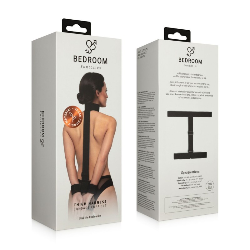 Bedroom Fantasies - puha nyakörv és bilincs (fekete) 121833 termék bemutató kép