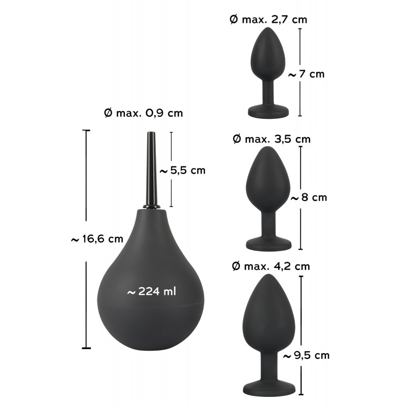 Black Velvets - anál plug szett (4 részes) - fekete 99201 termék bemutató kép