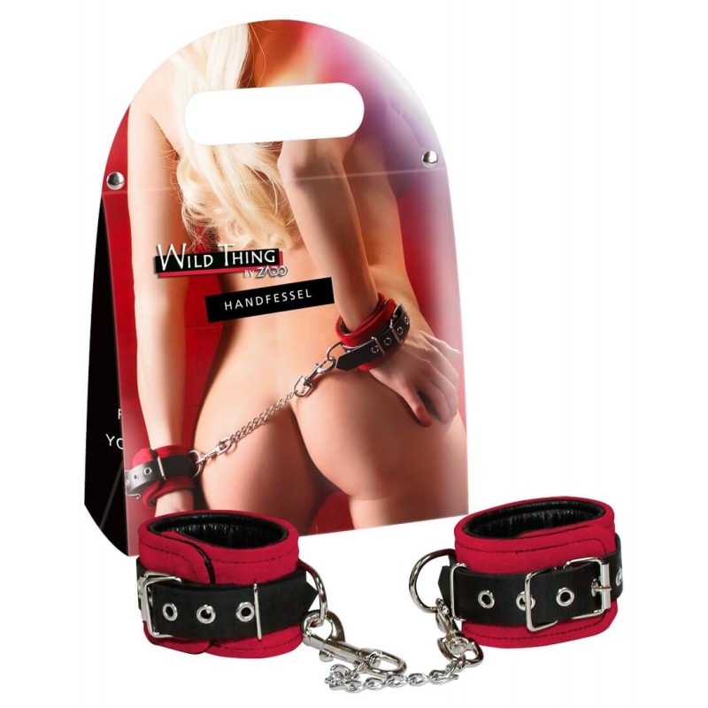 ZADO - bőr csuklóbilincs (piros) 4225 termék bemutató kép