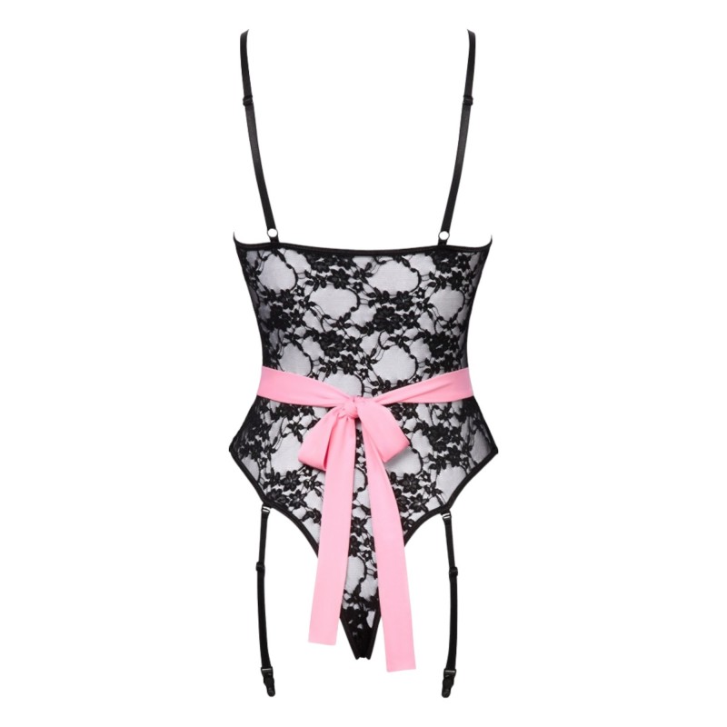 Cottelli - átlátszó szobalány jelmez (fekete-pink) 95058 termék bemutató kép