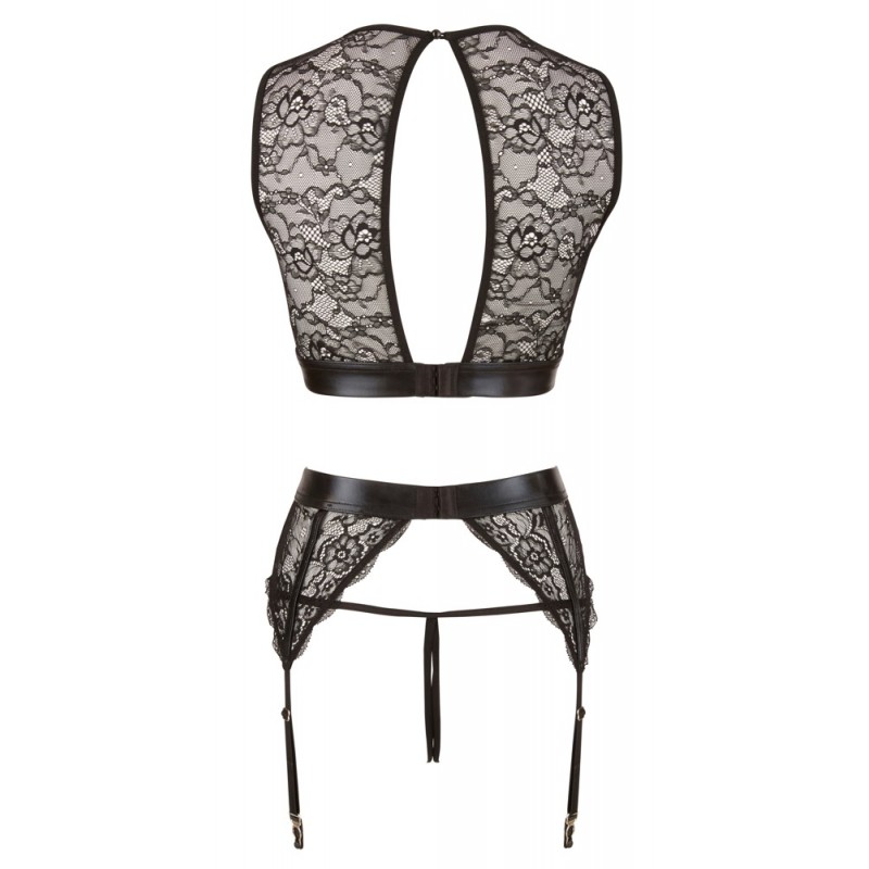 Cottelli Bondage - csipkés fehérnemű szett (4 részes) 79325 termék bemutató kép