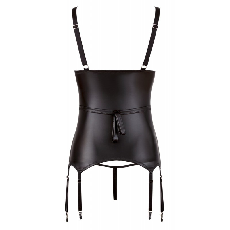 Cottelli Bondage - fényes, mellemelős felső bilinccsel (fekete) 22768 termék bemutató kép