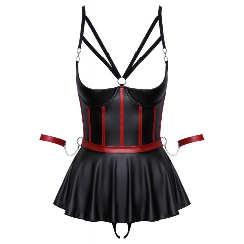 Cottelli Bondage - fényes szett és kar bilincs (fekete) 85171 termék bemutató kép