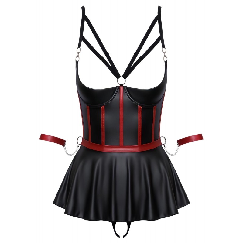 Cottelli Bondage - fényes szett és kar bilincs (fekete) 117481 termék bemutató kép