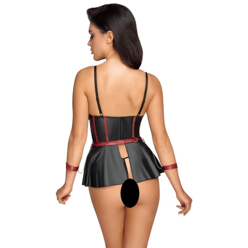 Cottelli Bondage - fényes szett és kar bilincs (fekete) 80274 termék bemutató kép