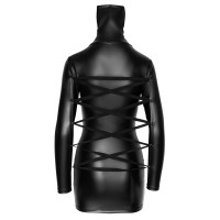 Cottelli Bondage - Fényes, testre simuló ruha, kötözővel (fekete) 79407 termék bemutató kép