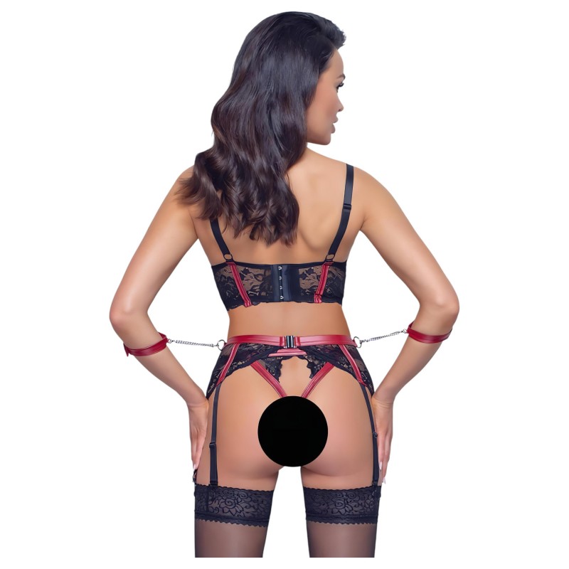 Cottelli Bondage - Matt, csipkés mellemelő szett (piros) 143014 termék bemutató kép