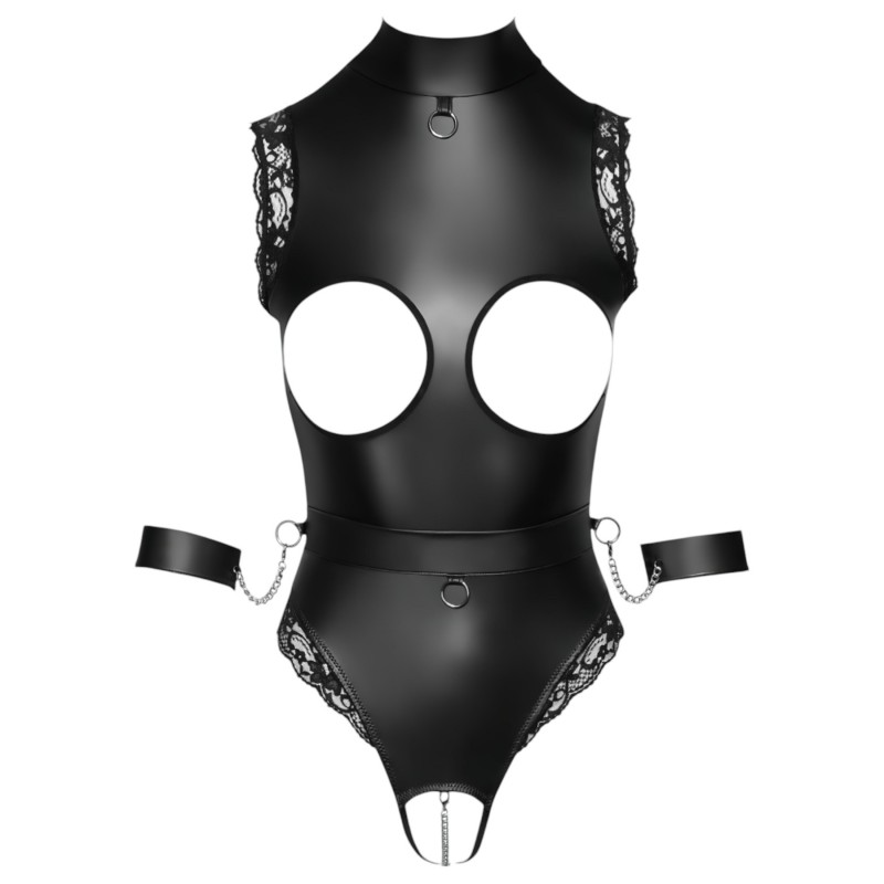 Cottelli Bondage - nyitott cici villantós body (fekete) 104983 termék bemutató kép