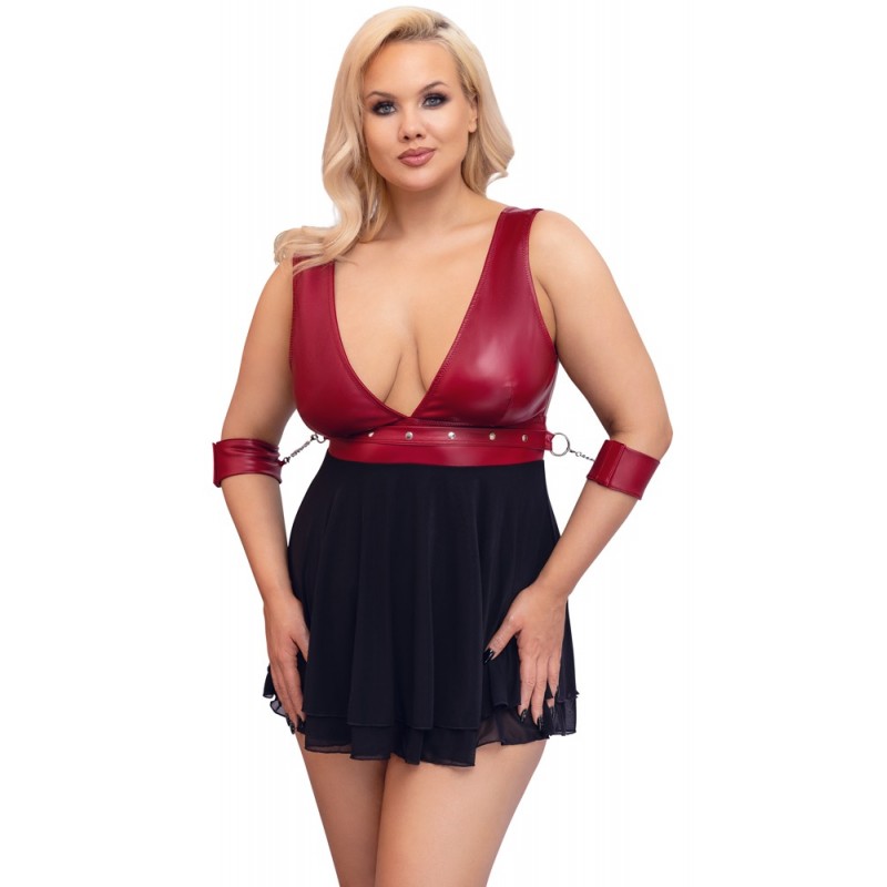 Cottelli Bondage Plus Size - babydoll (piros) 69756 termék bemutató kép