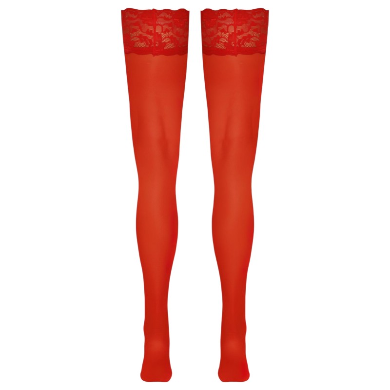 Cottelli - csipkés, virágos combfix (piros) 118957 termék bemutató kép