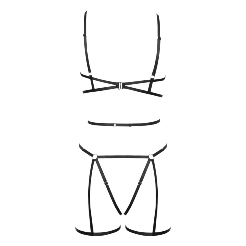 Cottelli - dísz testhám és tanga (fekete) - (S-L) 94157 termék bemutató kép