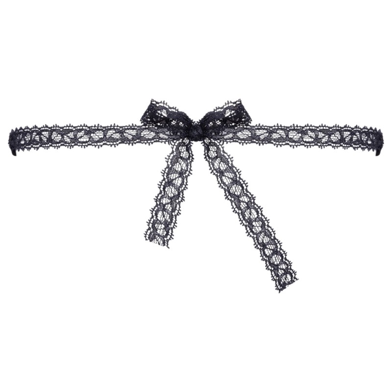 Cottelli - díszes, hímzett csipke maszk (fekete) 120703 termék bemutató kép