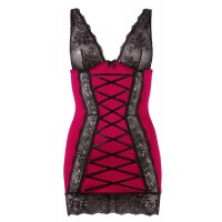 Cottelli - exkluzív fűzős-csipkés ruha (piros-fekete) 587 termék bemutató kép