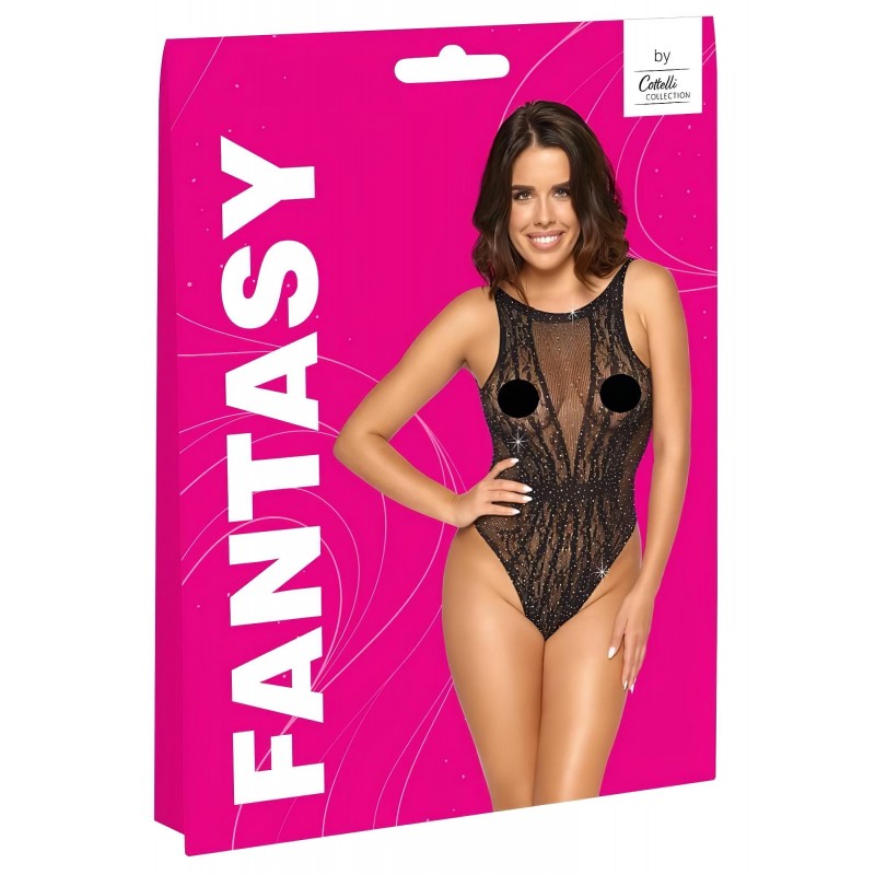 Cottelli Fantasy - fekete strasszos body (S-L) 168856 termék bemutató kép