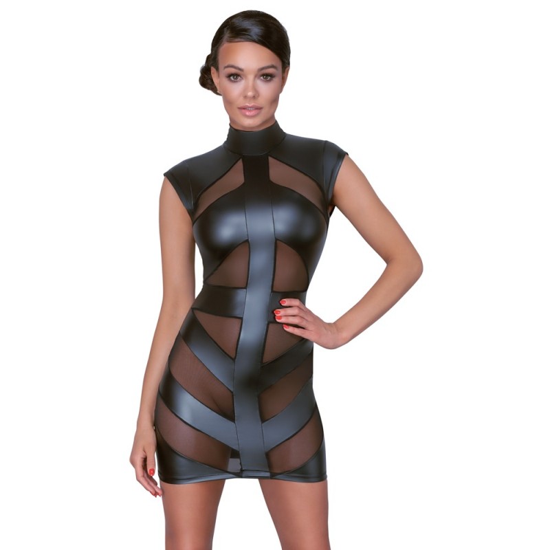 Cottelli - fényes, testre simuló ruha (fekete) 72377 termék bemutató kép