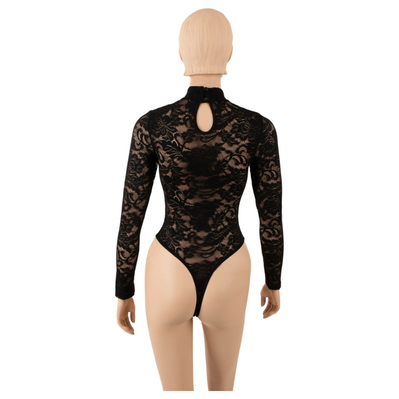 Cottelli - hosszú ujjú csipke body (fekete) - S 148310 termék bemutató kép