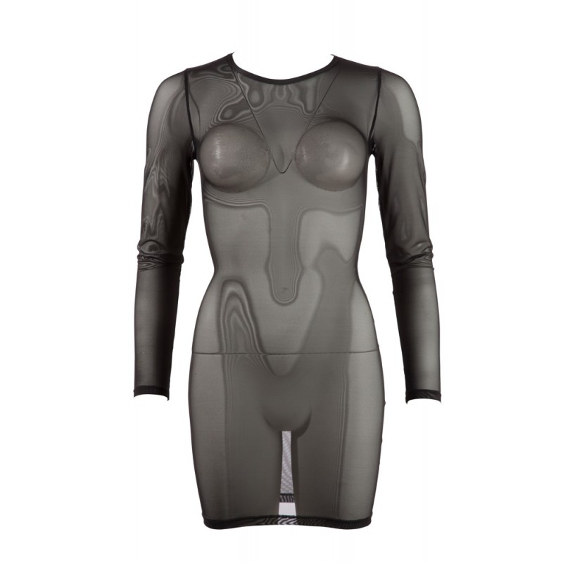 Cottelli - hosszúujjú, áttetsző ruha (fekete) 79603 termék bemutató kép