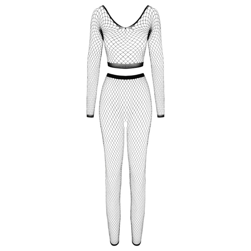 Cottelli - hosszúujjú hálós szett (fekete) - S-L 102771 termék bemutató kép