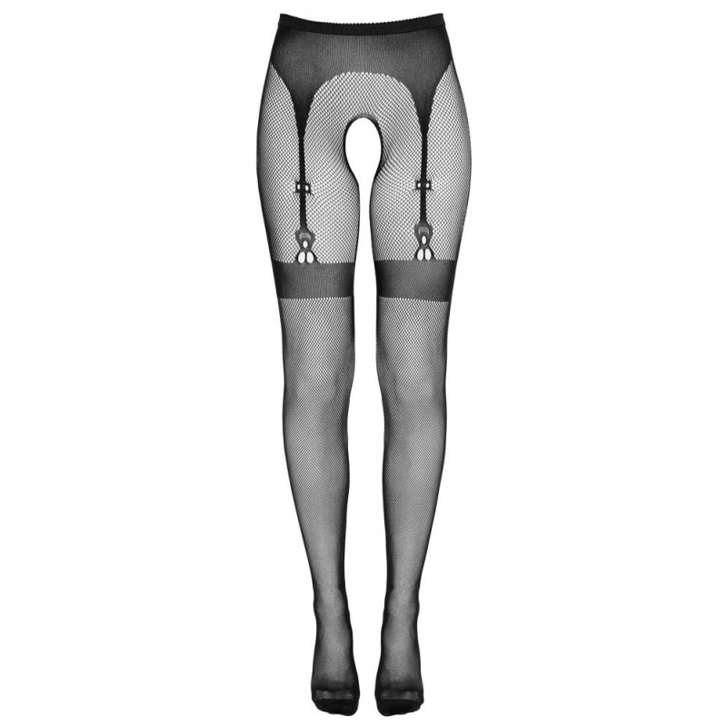 Cottelli Legwear - combfixes nyitott harisnya - fekete (S-L) 80968 termék bemutató kép