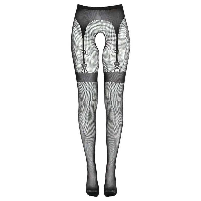 Cottelli Legwear - fekete combfixes nyitott harisnya (S-L) 153237 termék bemutató kép
